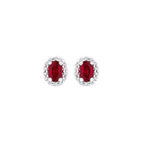 Ruby Diamond Stud Earrings-Ruby Diamond Stud Earrings - RENEL00232