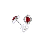 Ruby Diamond Stud Earrings-Ruby Diamond Stud Earrings - RENEL00240