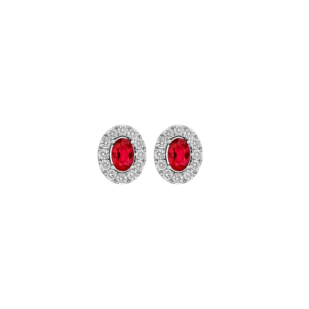 Ruby Diamond Stud Earrings - RESPK00133