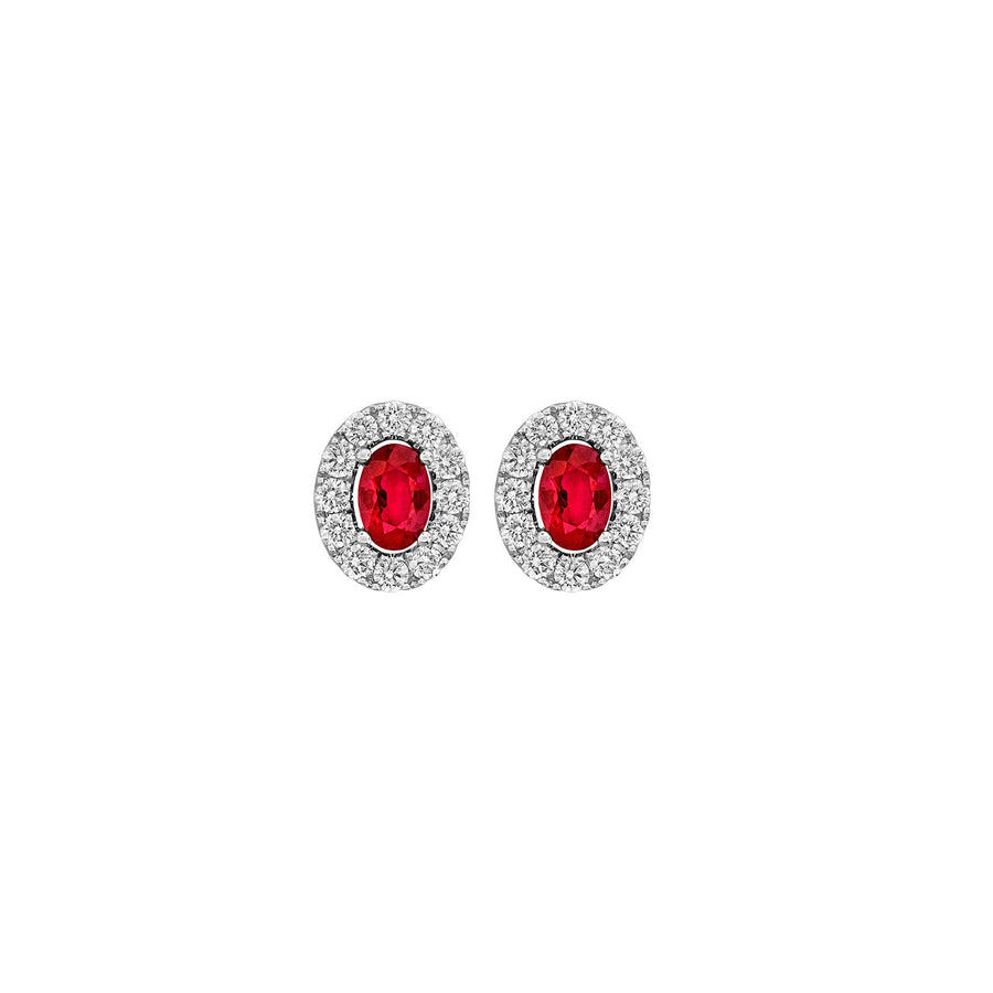 Ruby Diamond Stud Earrings - RESPK00133