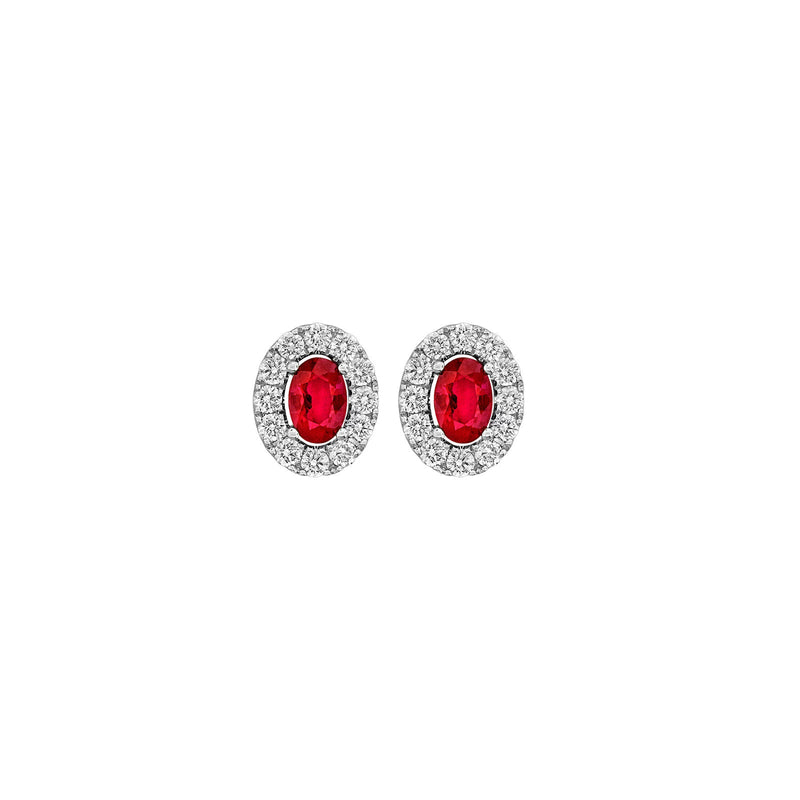 Ruby Diamond Stud Earrings-Ruby Diamond Stud Earrings - RESPK00133