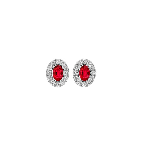 Ruby Diamond Stud Earrings - RESPK00133