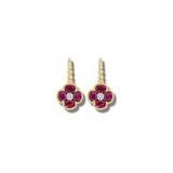 Ruby Flower Diamond Earrings - RESPK00125