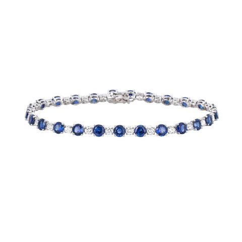 Sapphire and Diamond Bracelet-Sapphire and Diamond Bracelet - SBNEL00091