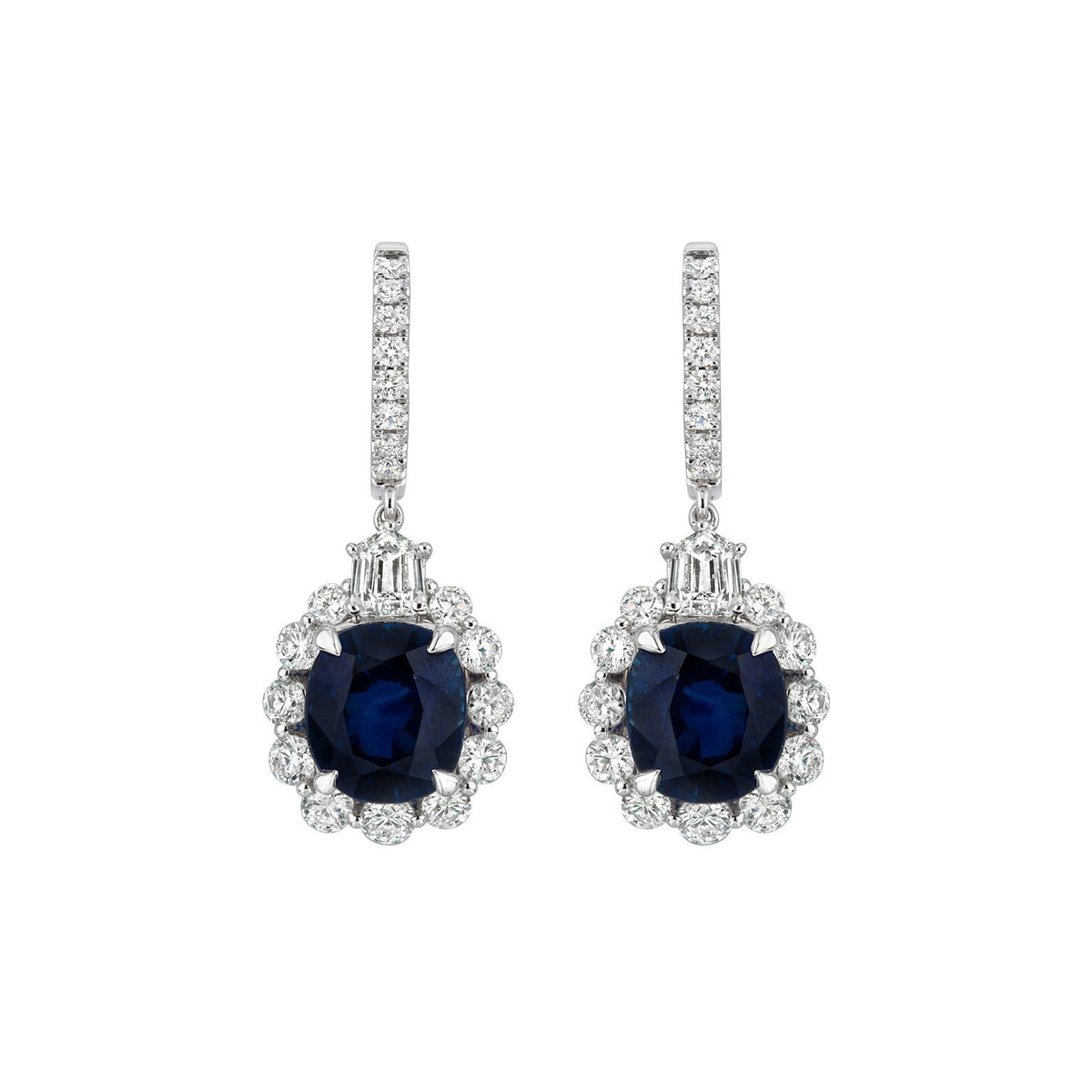 Sapphire and Diamond Drop Earrings - SENEL00158
