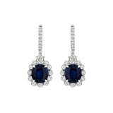 Sapphire and Diamond Drop Earrings-Sapphire and Diamond Drop Earrings - SENEL00158