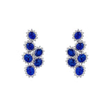Sapphire and Diamond Earrings-Sapphire and Diamond Earrings - SENEL00240
