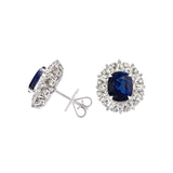Sapphire and Diamond Stud Earrings-Sapphire and Diamond Stud Earrings - SENEL00141