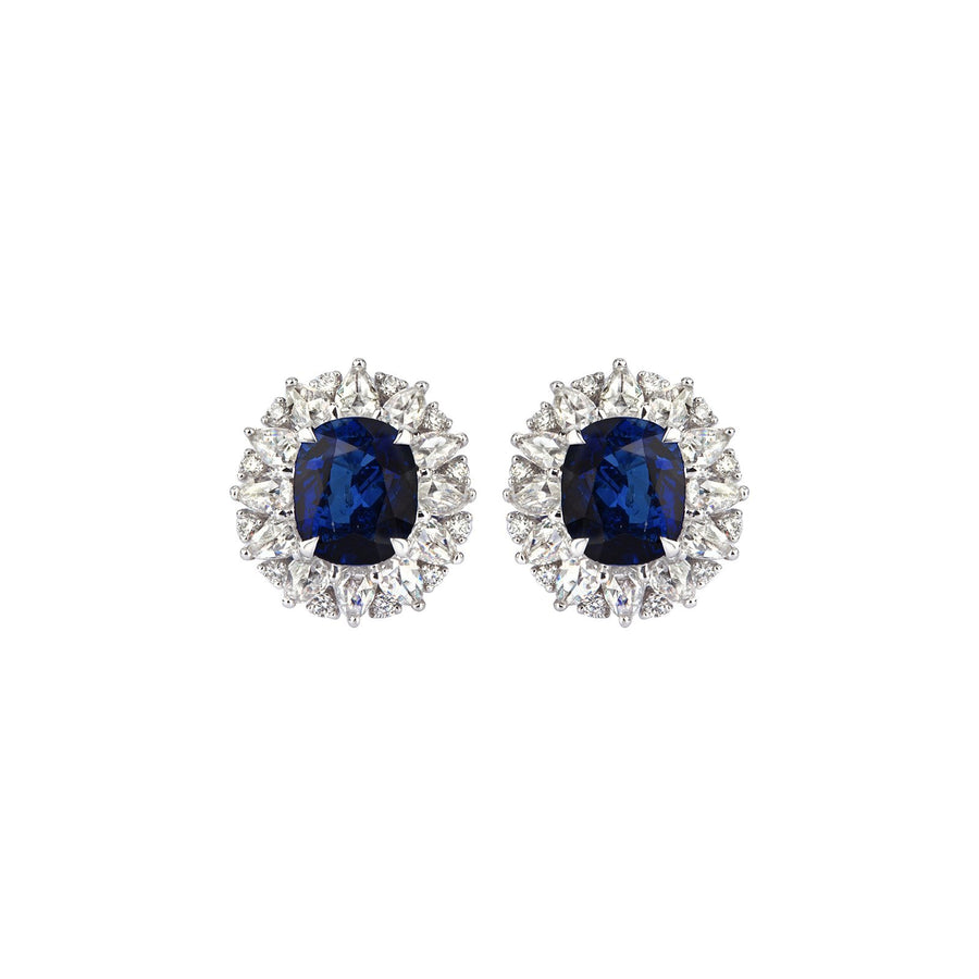 Sapphire and Diamond Stud Earrings - SENEL00141