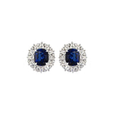 Sapphire and Diamond Stud Earrings-Sapphire and Diamond Stud Earrings - SENEL00141
