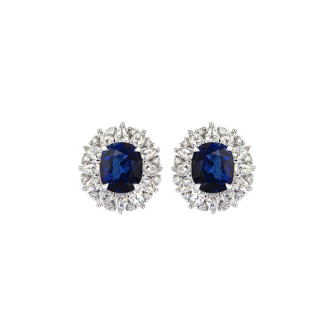 Sapphire and Diamond Stud Earrings - SENEL00141