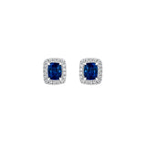 Sapphire and Diamond Stud Earrings-Sapphire and Diamond Stud Earrings - SENEL00174