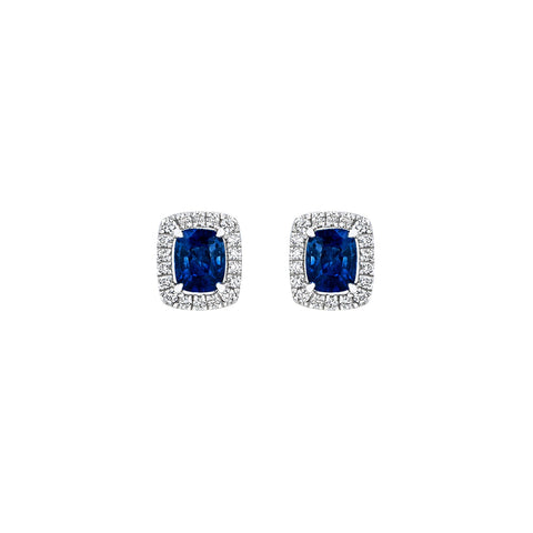 Sapphire and Diamond Stud Earrings - SENEL00174