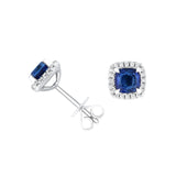 Sapphire and Diamond Stud Earrings-Sapphire and Diamond Stud Earrings - SENEL00182