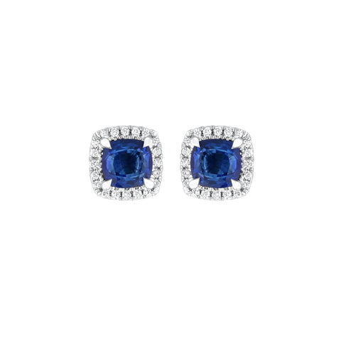Sapphire and Diamond Stud Earrings - SENEL00182