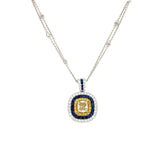 Sapphire and Yellow Diamond Necklace-Sapphire and Yellow Diamond Necklace - DNUJD00455