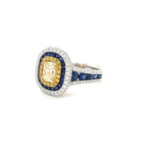 Sapphire and Yellow Diamond Ring-Sapphire and Yellow Diamond Ring - DRUJD00521