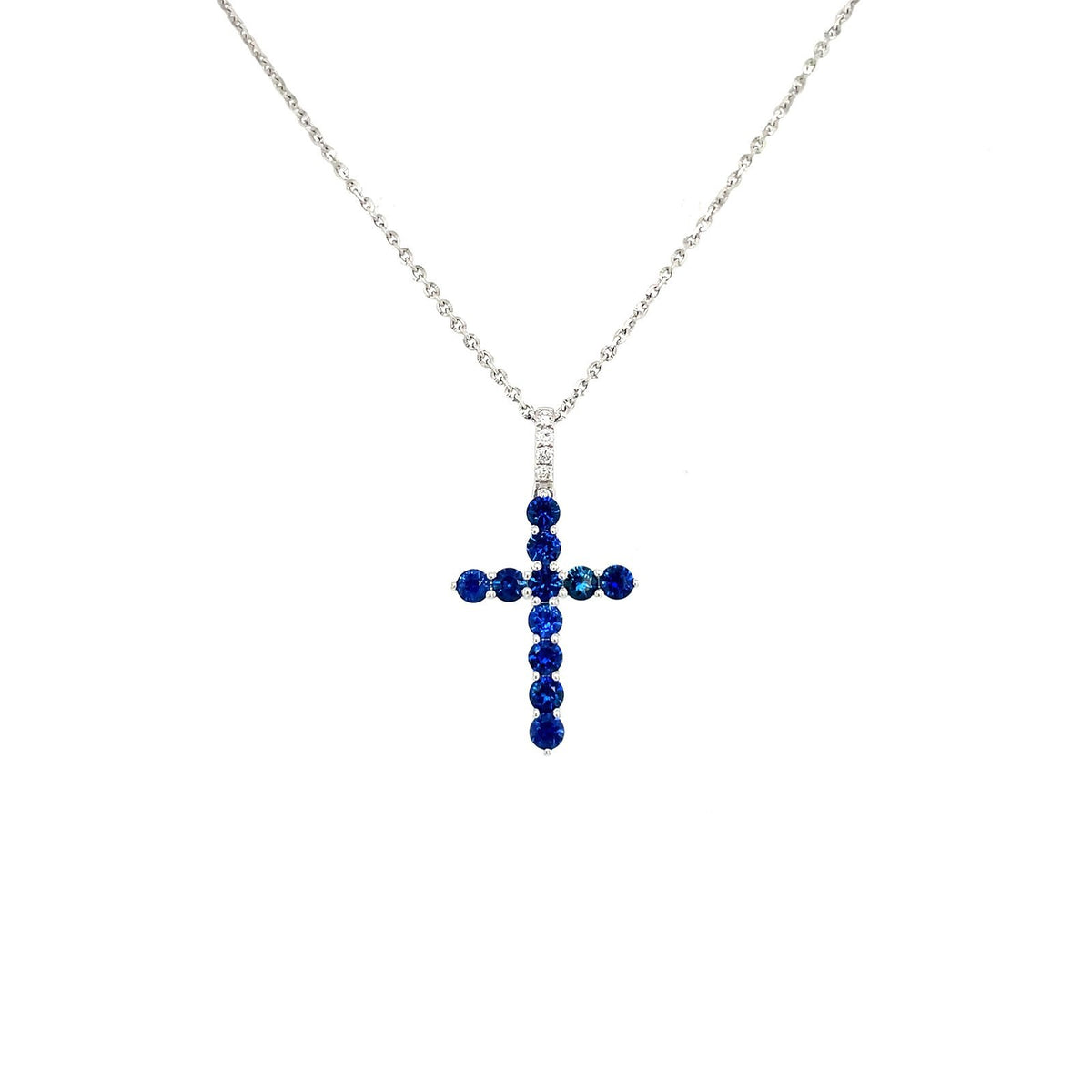 Sapphire Cross Necklace - SNTIJ00497
