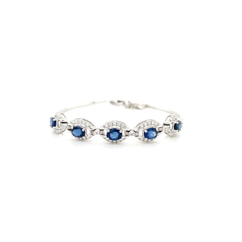 Sapphire Diamond Bracelet-Sapphire Diamond Bracelet - SBEDW00158