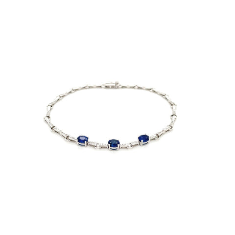 Sapphire Diamond Bracelet-Sapphire Diamond Bracelet - SBEDW00190