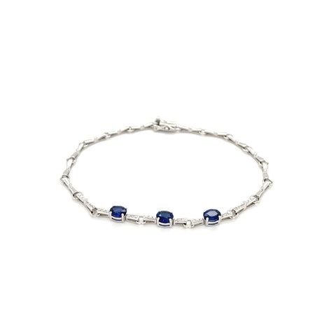 Sapphire Diamond Bracelet-Sapphire Diamond Bracelet - SBEDW00208