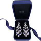 Sapphire Diamond Chandelier Earrings-Sapphire Diamond Chandelier Earrings -