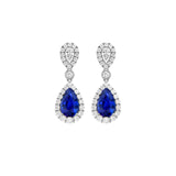 Sapphire Diamond Earrings-Sapphire Diamond Earrings - E28382-S