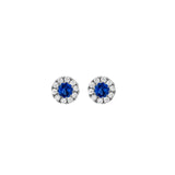 Sapphire Diamond Earrings-Sapphire Diamond Earrings - E6651-S