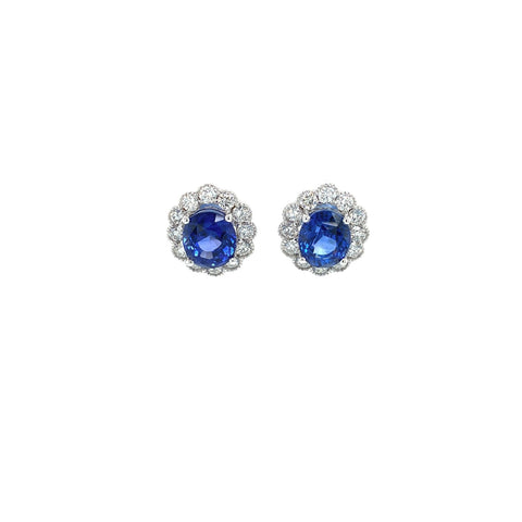 Sapphire Diamond Earrings - SEEDW00109