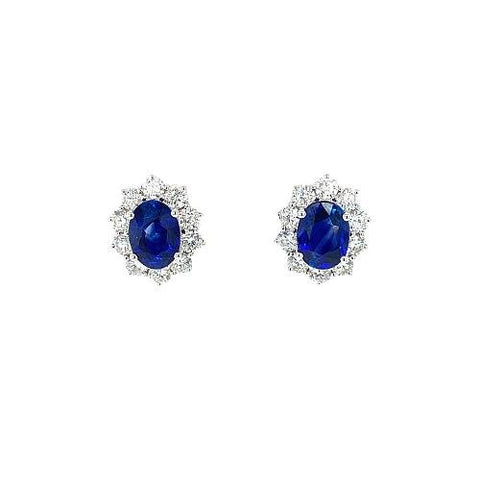 Sapphire Diamond Earrings-Sapphire Diamond Earrings -