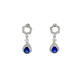 Sapphire Diamond Earrings-Sapphire Diamond Earrings -