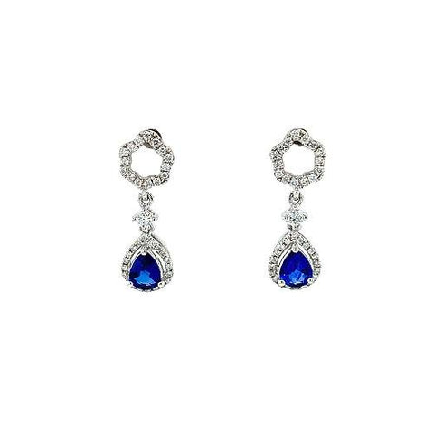 Sapphire Diamond Earrings -
