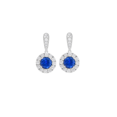 Sapphire Diamond Earrings -