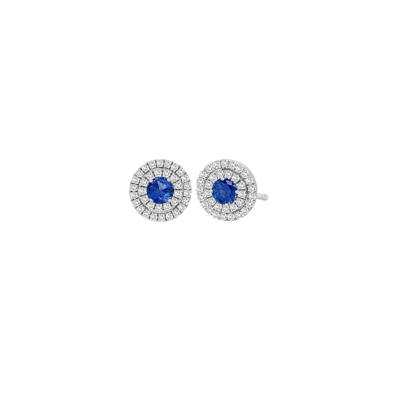 Sapphire Diamond Earrings-Sapphire Diamond Earrings -