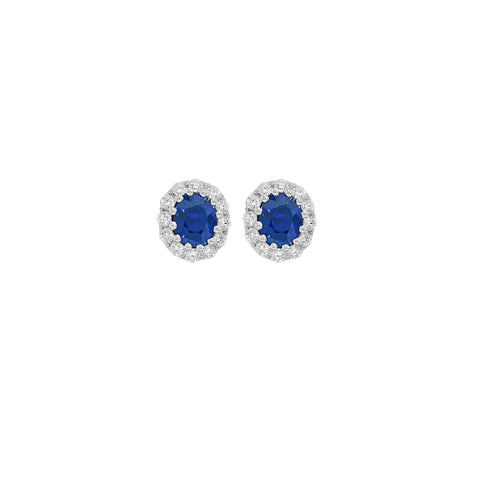 Sapphire Diamond Earrings-Sapphire Diamond Earrings -