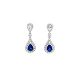 Sapphire Diamond Earrings-Sapphire Diamond Earrings -