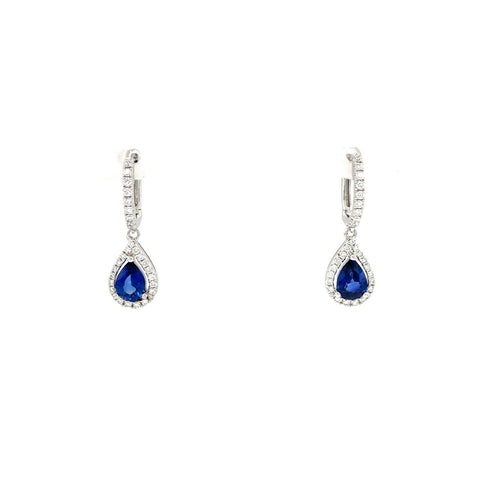 Sapphire Diamond Earrings-Sapphire Diamond Earrings - SETIJ00794