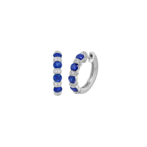 Sapphire Diamond Hoop Earrings - E6232-S