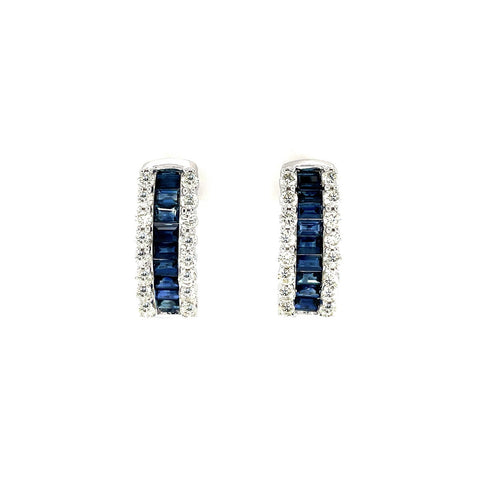 Sapphire Diamond Hoop Earrings - SEHEE00091