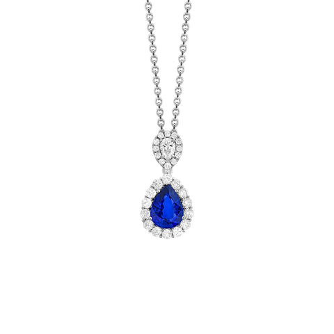 Sapphire Diamond Necklace-Sapphire Diamond Necklace - P27987-S