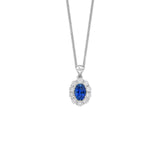 Sapphire Diamond Necklace-Sapphire Diamond Necklace - P6480-S