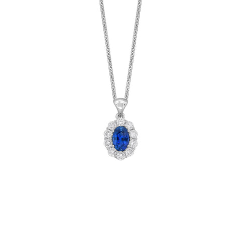 Sapphire Diamond Necklace - P6480-S
