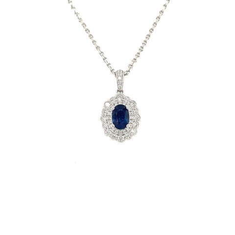 Sapphire Diamond Necklace - SNEDW00414