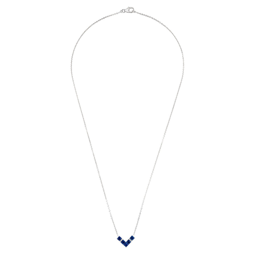 Sapphire Diamond Necklace - SNNEL00190