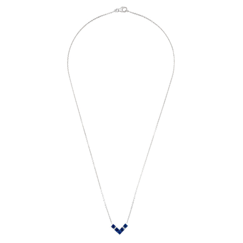 Sapphire Diamond Necklace-Sapphire Diamond Necklace - SNNEL00190