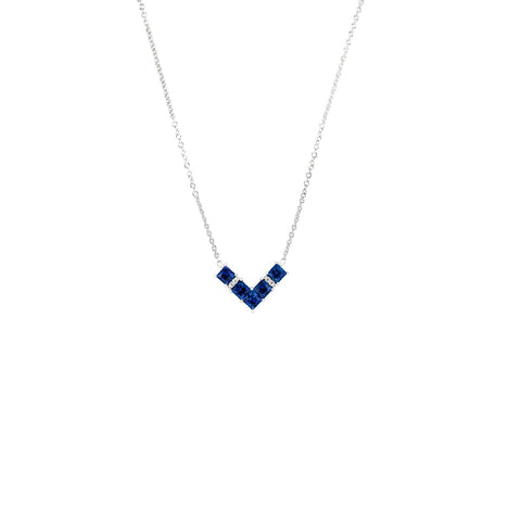 Sapphire Diamond Necklace - SNNEL00190