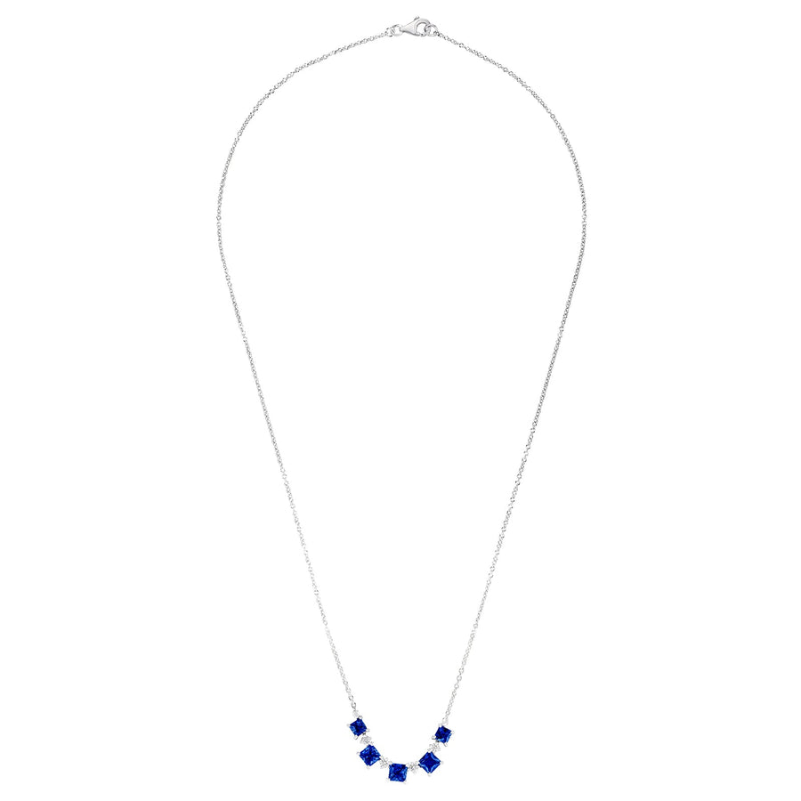 Sapphire Diamond Necklace - SNNEL00208