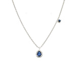 Sapphire Diamond Pear Necklace - SNEDW00380