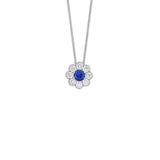 Sapphire Diamond Pendant and Chain-Sapphire Diamond Pendant and Chain -
