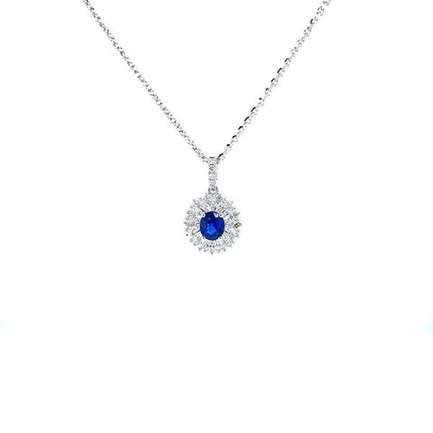 Sapphire Diamond Pendant and Chain-Sapphire Diamond Pendant and Chain - SNTIJ00398